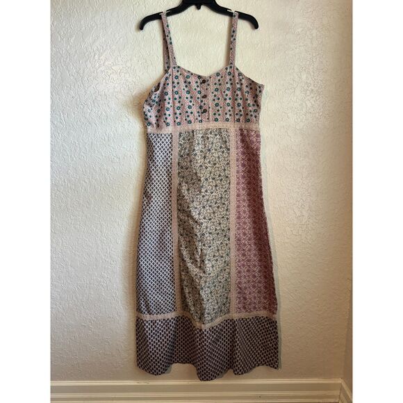 Blue Sky Dresses & Skirts - Blue Sky Patchwork Maxi Dress Women’s Size L Adjustable Strap Boho Indie Summer